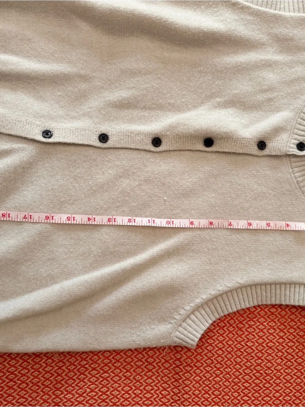 Cream Sleeveless Button Front Knit Vest